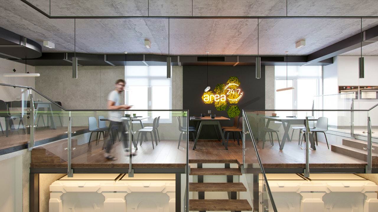 Unique Modern Inidividual Capsule w/ Coworking + Cafeteria
